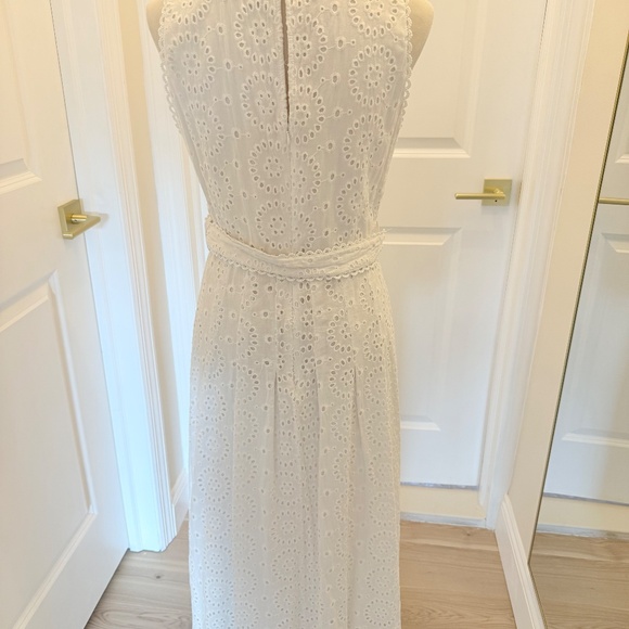 MANGO WHITE EYELET DRESS LARGE - Picture 6 of 9